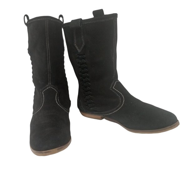 Sporto Bridget Black Suede Cowboy Boots Size 7.5 - Picture 11 of 14